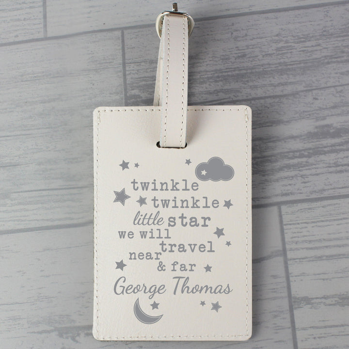 Personalised Twinkle Twinkle Cream Luggage Tag - part of the Gifts Finder Personalised Luggage Tags collection