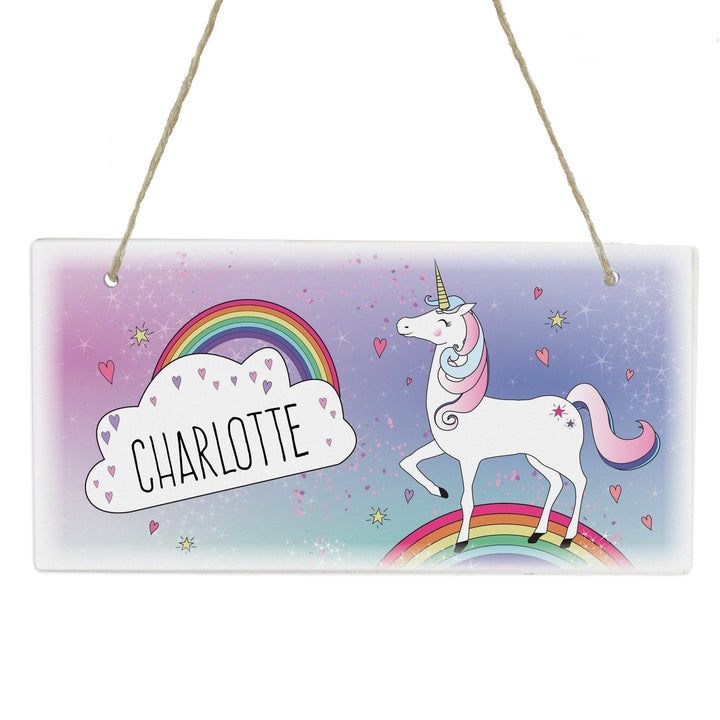 Personalised Unicorn Wooden Sign in gift category 