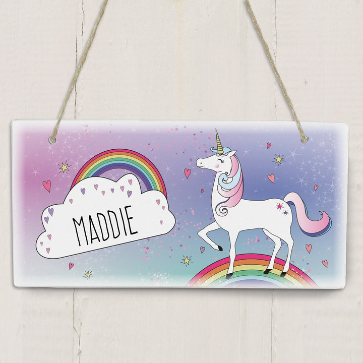 Personalised Unicorn Wooden Sign in gift category 