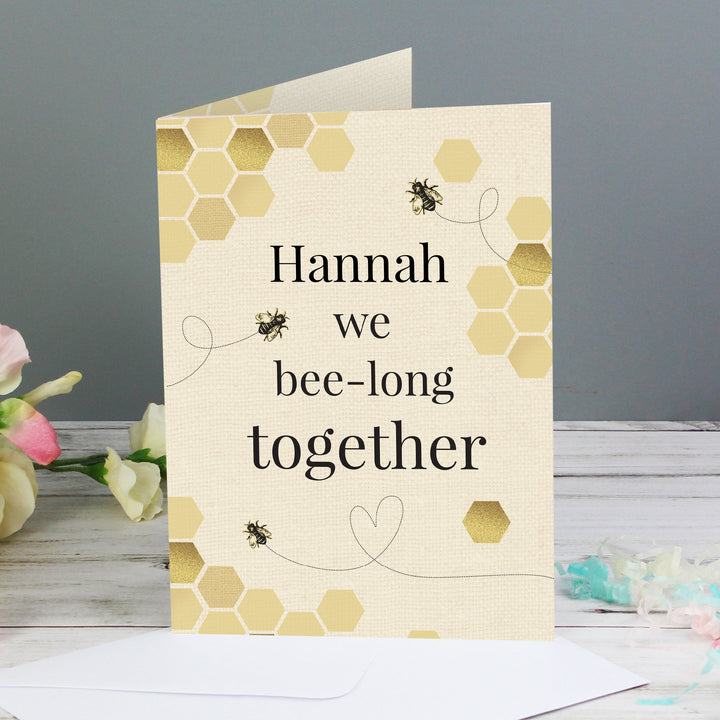 Personalised We Bee-Long Together Card in gift category 