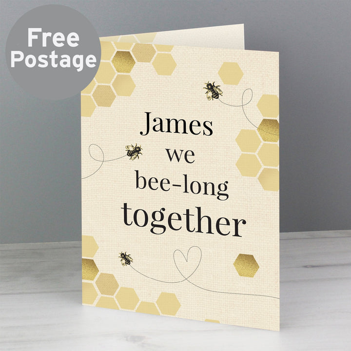 Personalised We Bee-Long Together Card in gift category Personalised Cards