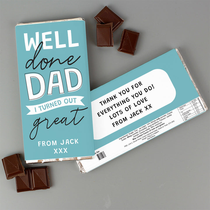 Personalised Well Done Dad... Milk Chocolate Bar in gift category 