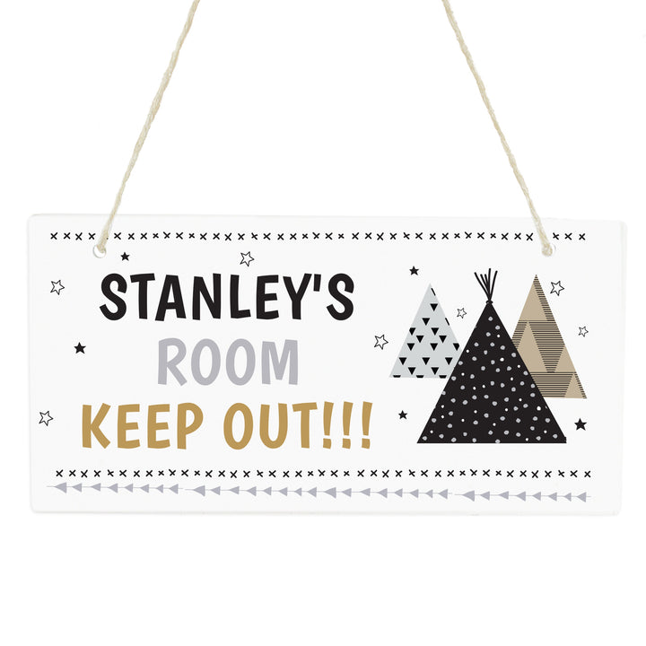 Personalised Wigwam Wooden Sign in gift category 