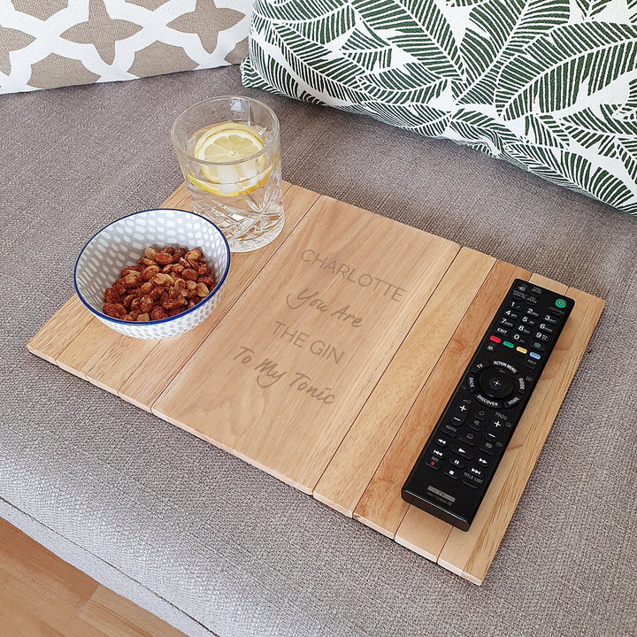 Personalised Wooden Sofa Tray in gift category 