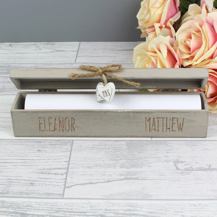 Personalised Wooden Wedding Certificate Holder in gift category 