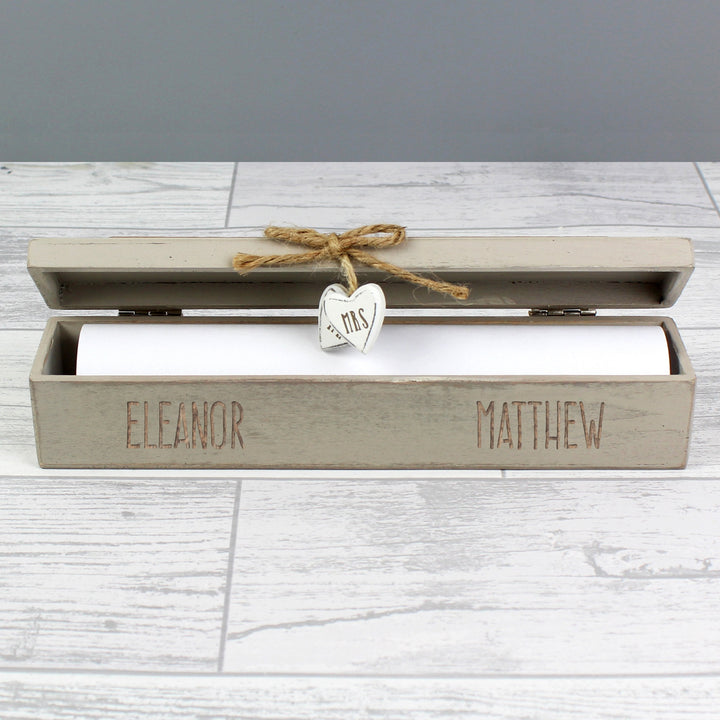 Personalised Wooden Wedding Certificate Holder in gift category 