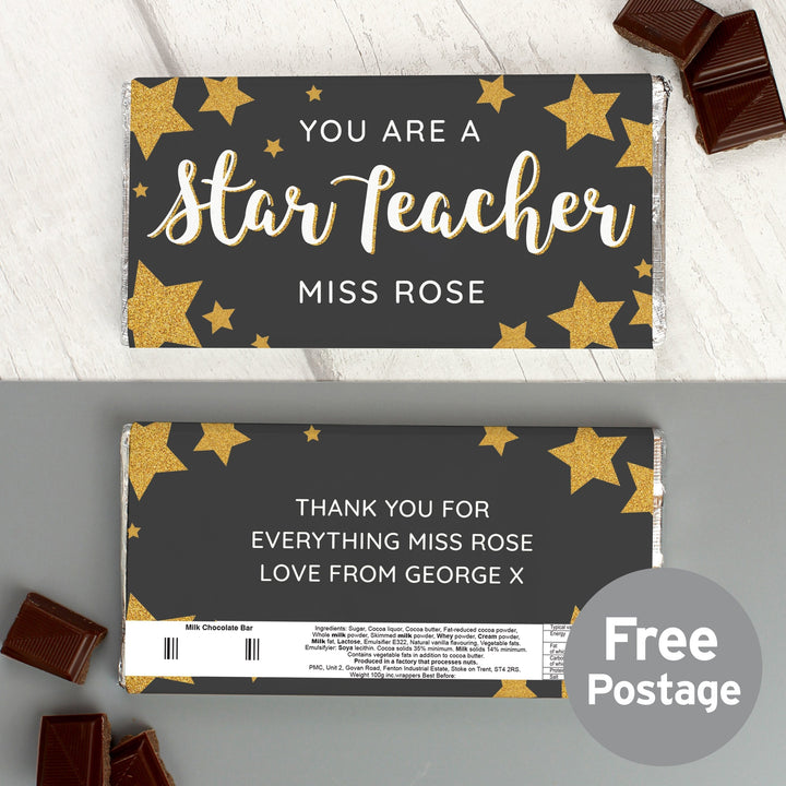 Personalised You Are A Star Teacher Milk Chocolate Bar in gift category 