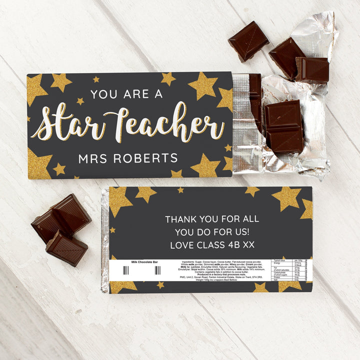 Personalised You Are A Star Teacher Milk Chocolate Bar in gift category 