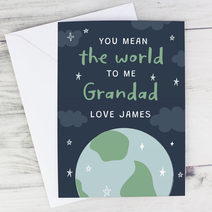 Personalised You Mean The World To Me Card in gift category 