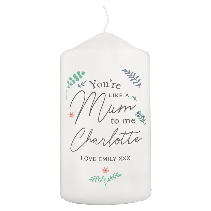 Personalised You're Like A Mum To Me Pillar Candle in gift category 