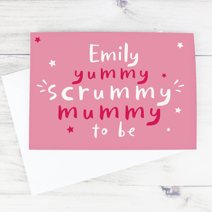 Personalised Yummy Scrummy Mummy To Be Card in gift category 