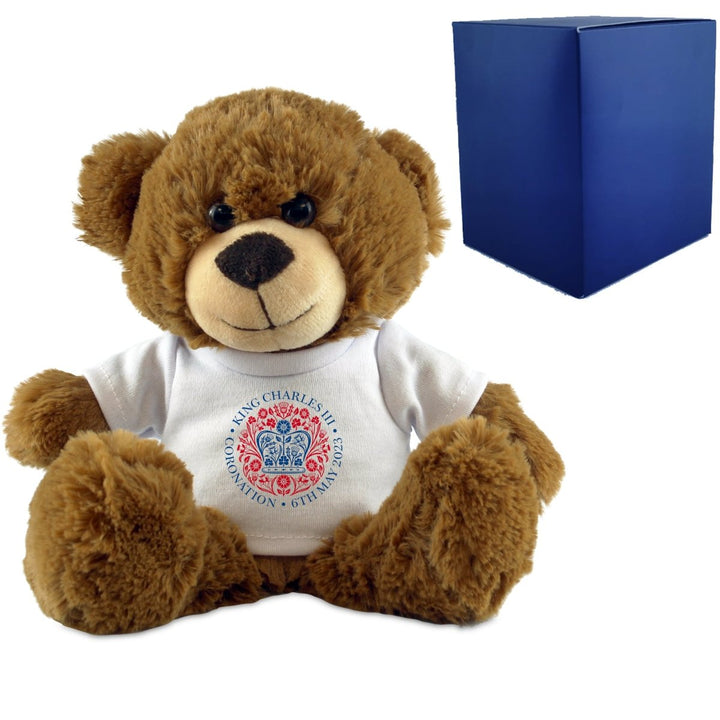 Buy Printed Commemorative Coronation of the King Dark Brown Teddy from www.giftsfinder.co.uk