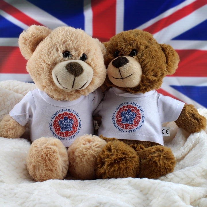 Buy Printed Commemorative Coronation of the King Dark Brown Teddy from www.giftsfinder.co.uk