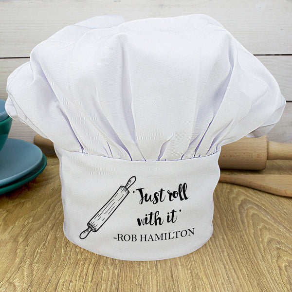 Roll With it Chef Hat in gift category Personalised Chef Hats