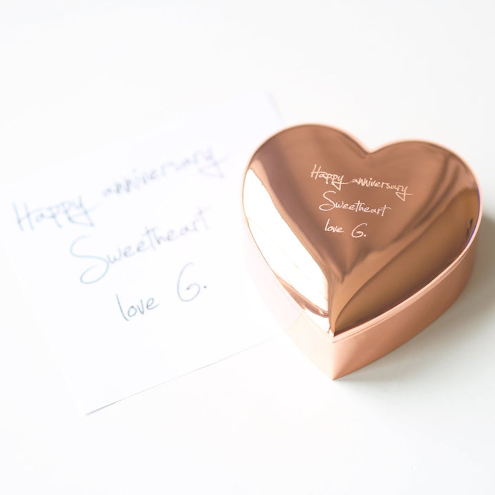 Buy Rose Gold Heart Keepsake With Own Handwriting from www.giftsfinder.co.uk