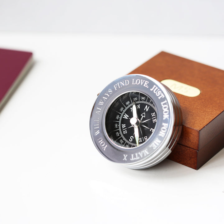 Compass Personalised With Timber Box - 