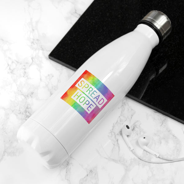 Spread Hope Rainbow (Square) - Mouthy Water Bottle in gift category Personalised Water Bottles