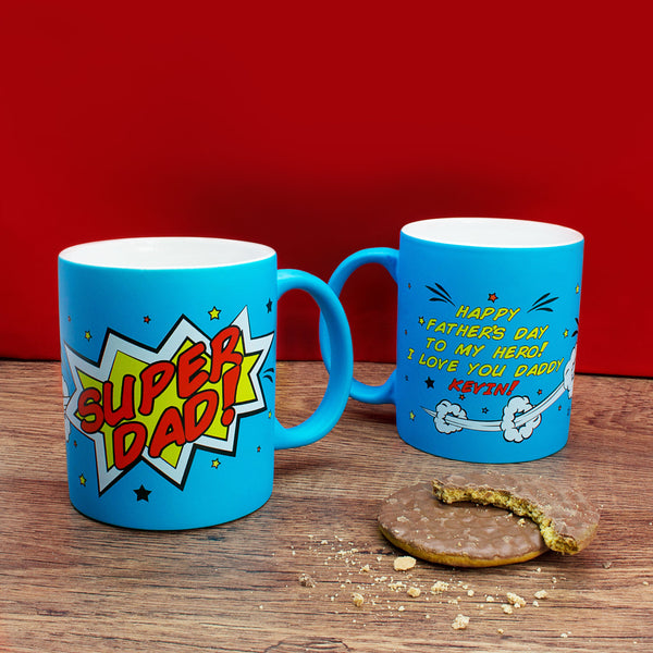 Superdad! Matte Coloured Mug in gift category Personalised Mugs