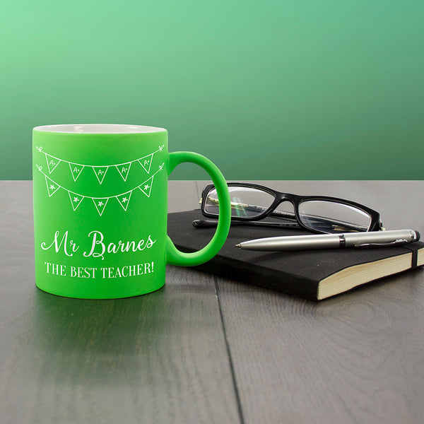 The Best Teacher Matte Coloured Mug in gift category Personalised Mugs