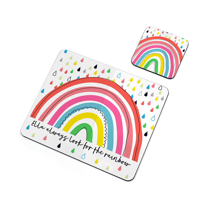 Personalised Childrenâ€™s Rainbow Placemat Set