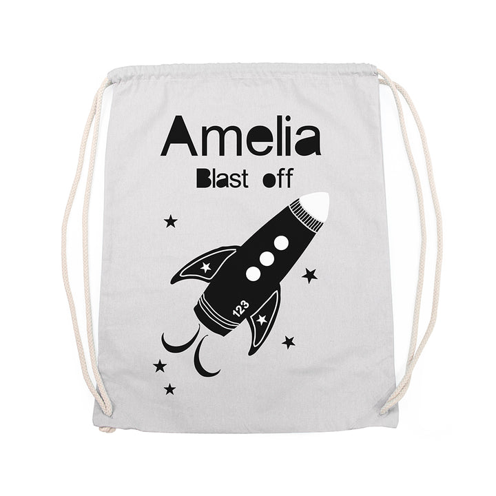 Personalised Children's Space Rocket PE Kit Bag