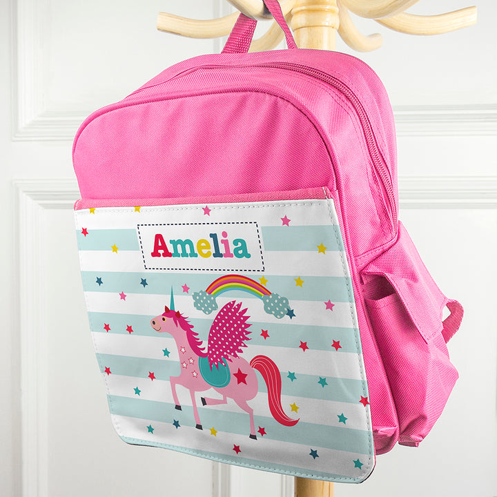 Personalised Girl's Unicorn Mini Rucksack