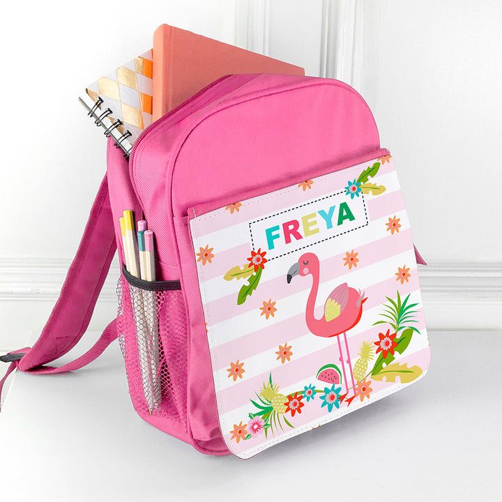 Personalised Girl's Flamingo Rucksack