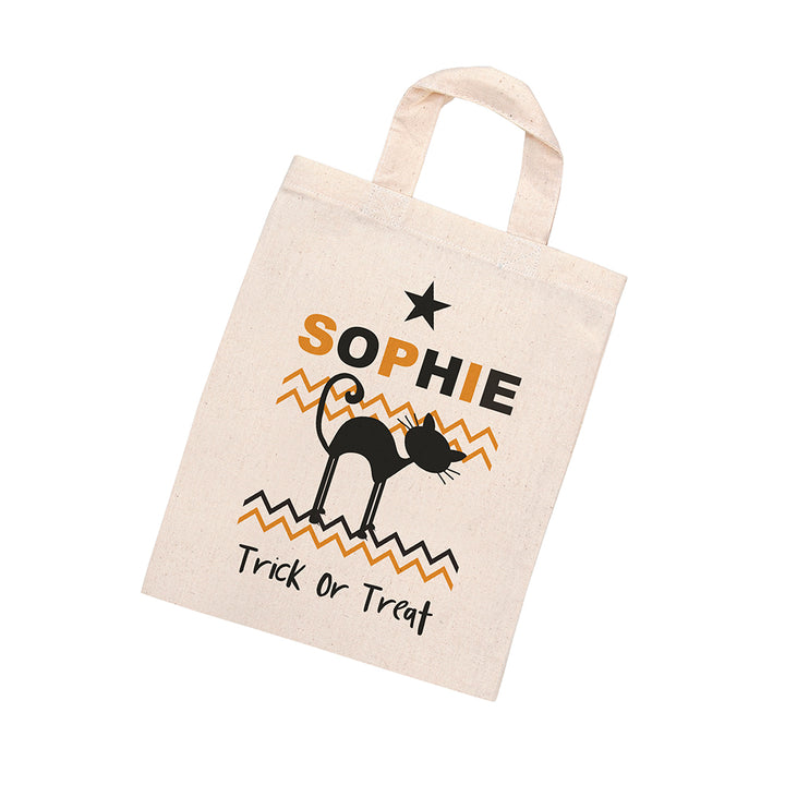 Personalised Cotton Halloween Trick or Treat Bag