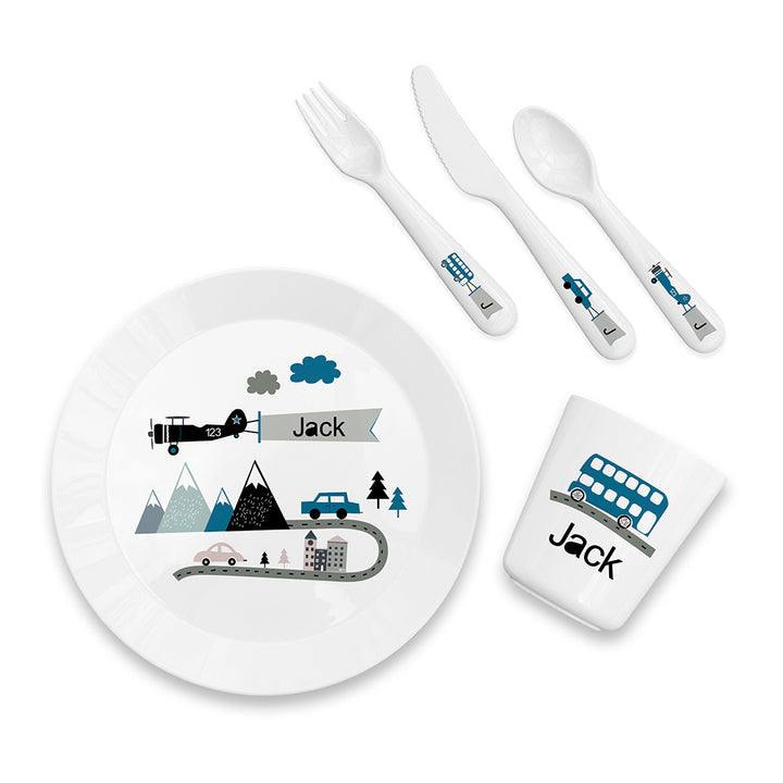 Buy Personalised Kids Adventure Dining Set available now at www.giftsfinder.co.uk