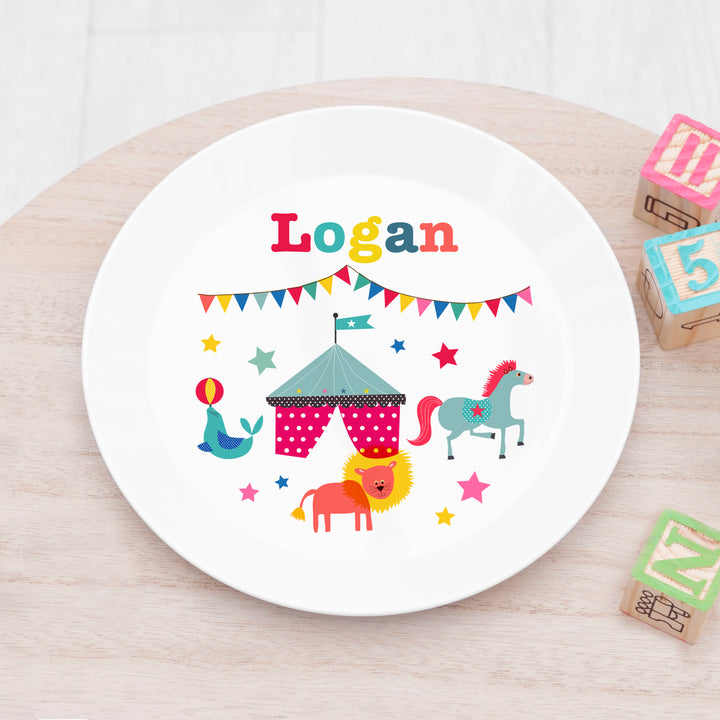 Buy Personalised Kids Circus Dining Set available now at www.giftsfinder.co.uk