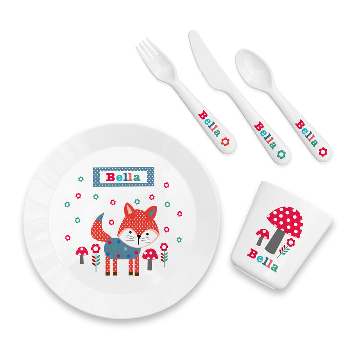 Personalised Kids Little Fox Dining Set