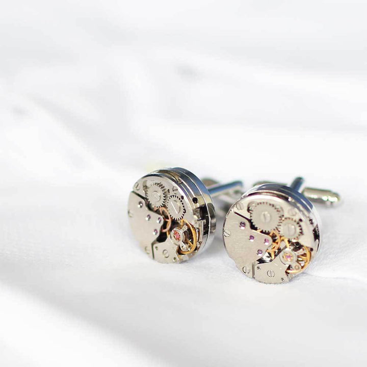 Engraved Gear Movement Cufflinks - Wear We Met