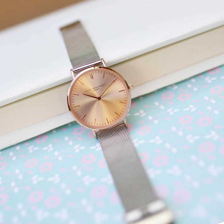 Own Handwriting Elie Beaumont Rose Silver Watch - Wear We Met