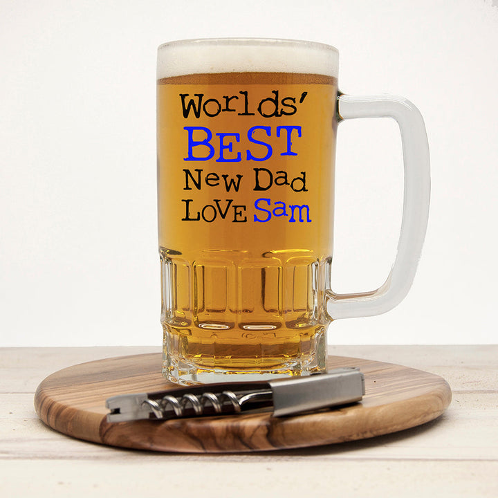 World's Best New Dad Tankard in gift category Personalised Beer Tankards