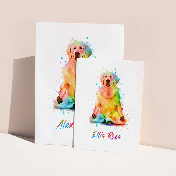 Personalised Watercolour Dog Yoga Print