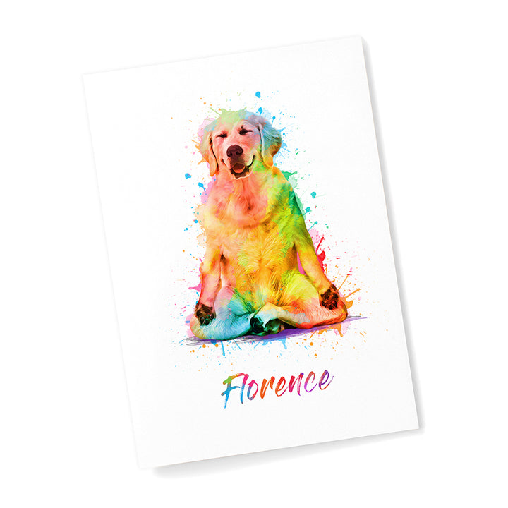 Personalised Watercolour Dog Yoga Print