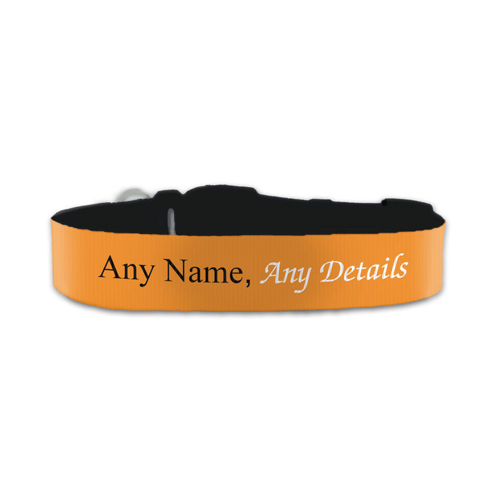 Personalised Small Dog Collar with Orange Background Image 2