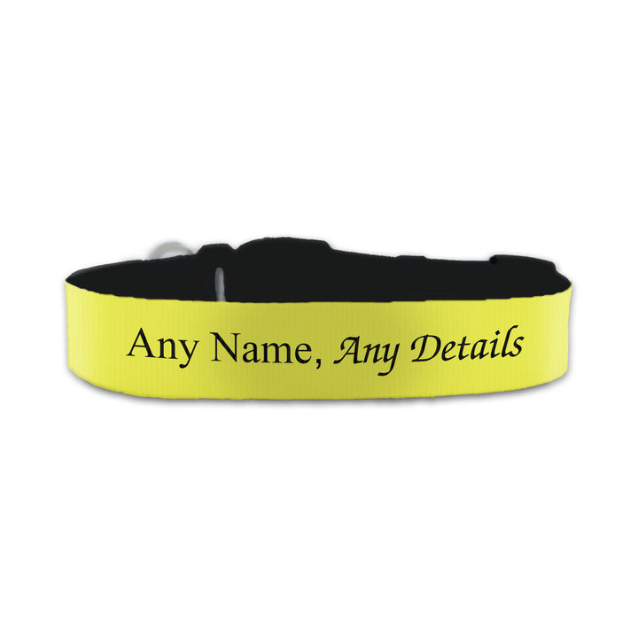 Personalised Small Dog Collar with Yellow Background Image 2