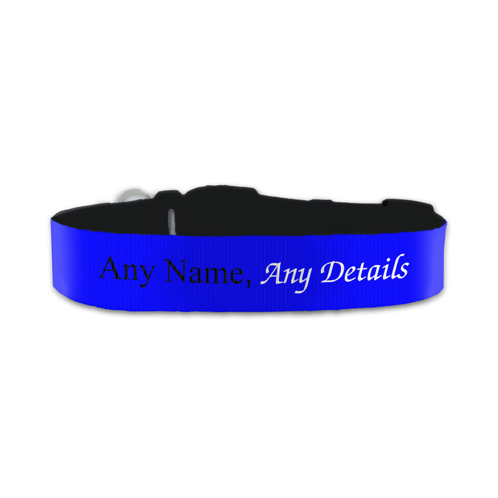 Personalised Small Dog Collar with Blue Background Image 2