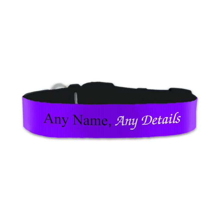 Personalised Small Dog Collar with Purple Background Image 2