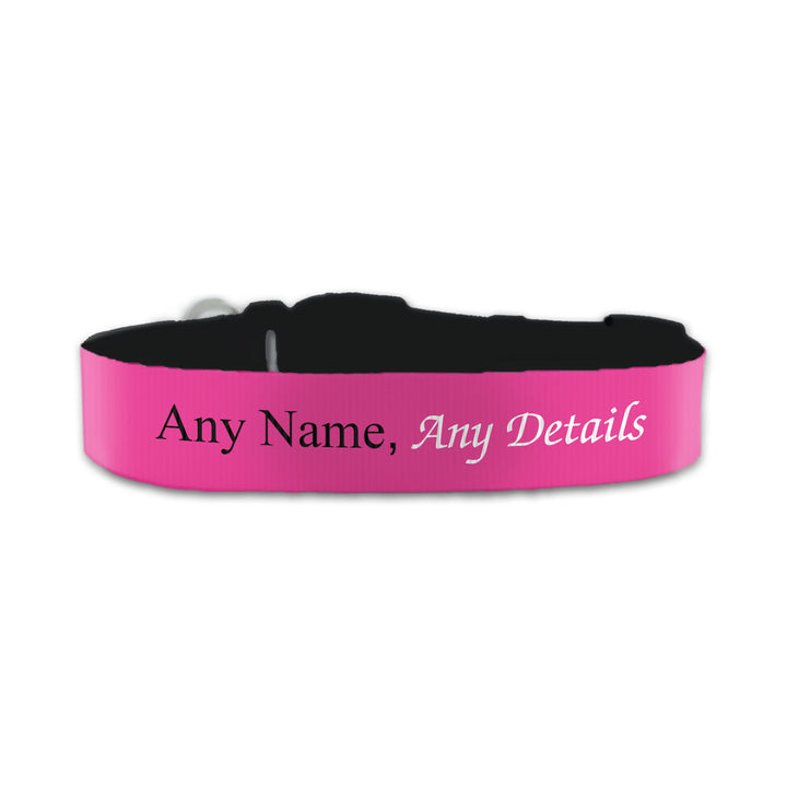 Personalised Small Dog Collar with Pink Background Image 2