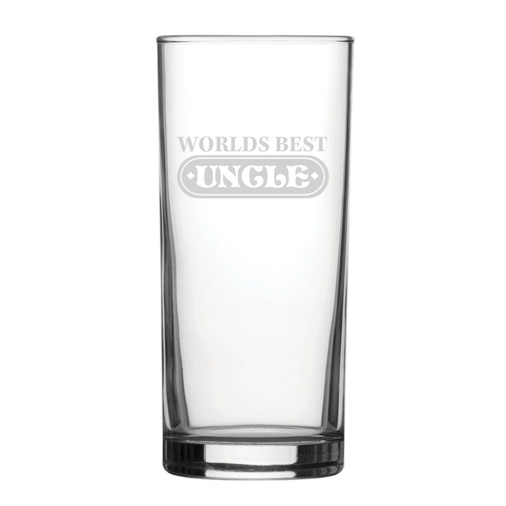 World's Best Uncle - Engraved Novelty Hiball Glass Image 2