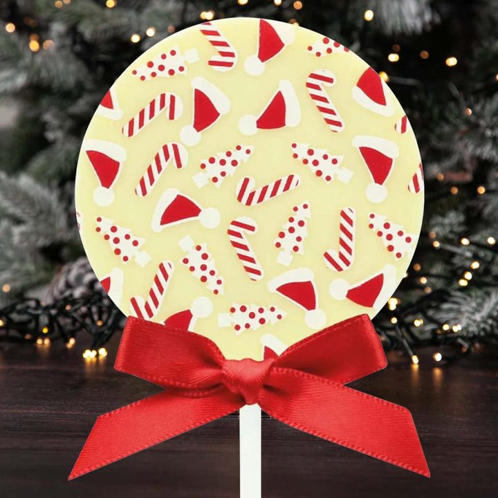 White Chocolate Christmas Jolly Chocolate Lolly in gift category 