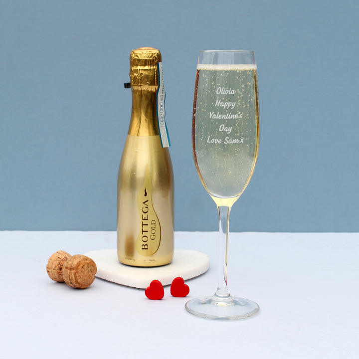 Buy Personalised Flute & Mini Gold Bottega Prosecco Set available now at www.giftsfinder.co.uk