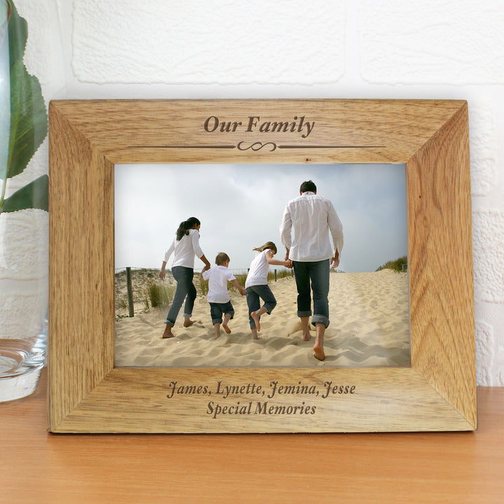 Personalised Formal 5x7 Inch Landscape Wooden Photo Frame