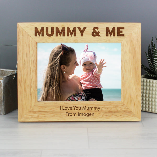 Buy Personalised Mummy & Me 5x7 Landscape Wooden Photo Frame at www.giftsfinder.co.uk