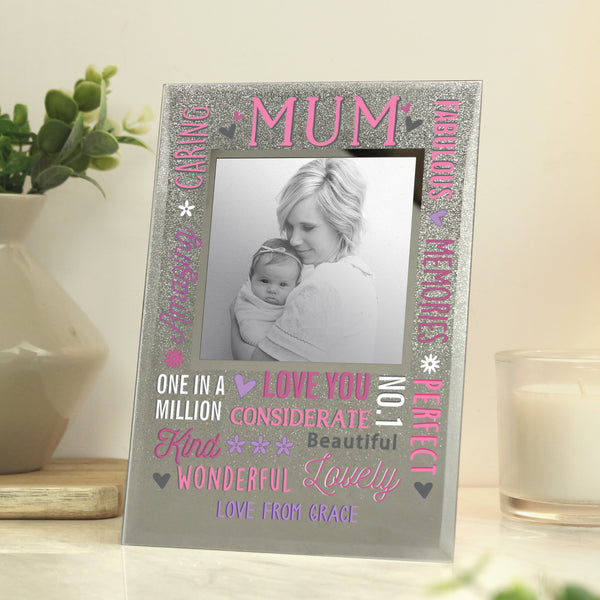 Buy Personalised Mum Glitter Frame at www.giftsfinder.co.uk