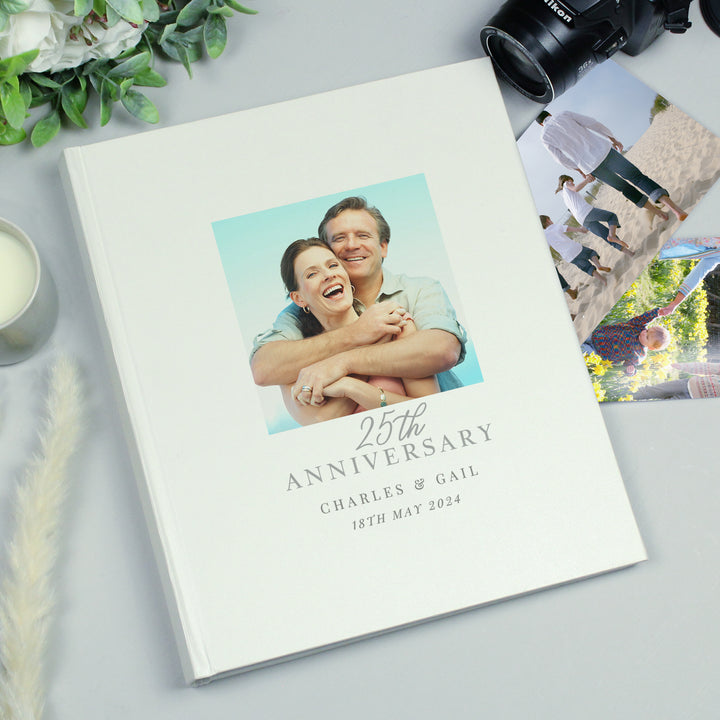 Buy Personalised Photo Upload 25th Anniversary Traditional Photo Album at www.giftsfinder.co.uk