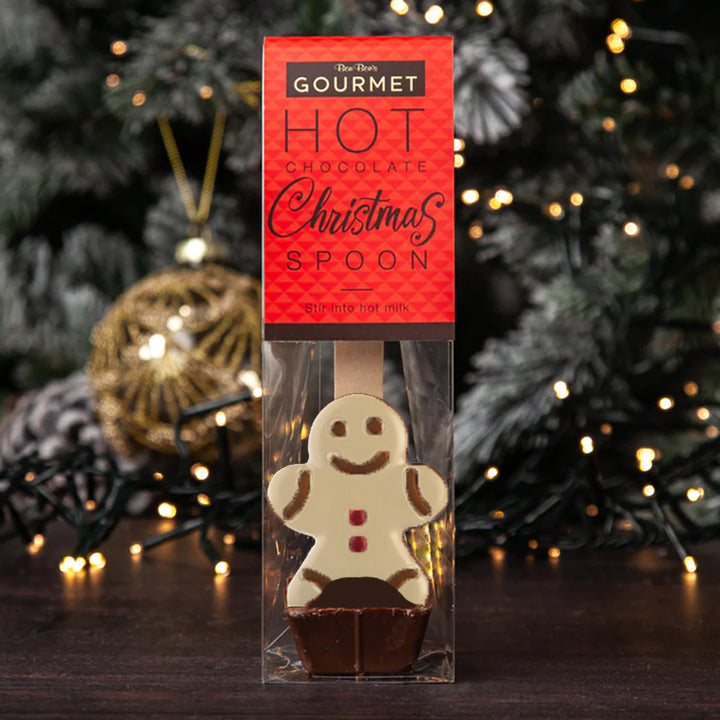 White Chocolate Gingerbread Man Hot Chocolate Spoon in gift category 