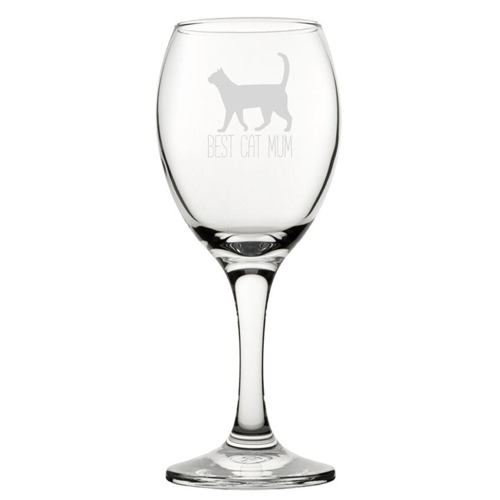 Best Cat Mum - Engraved Novelty Wine Glass
